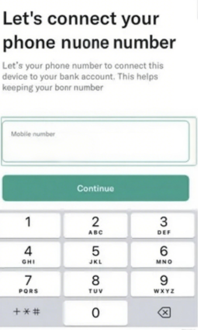 Let’s connect your phone number,输入手机号并输入短信验证码