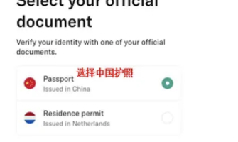 Select your official document,选择中国护照