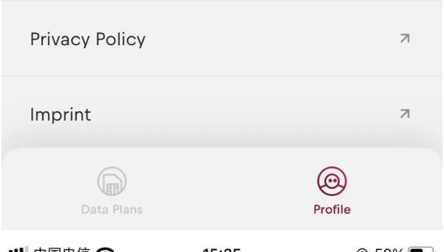 Profile 页面底部
