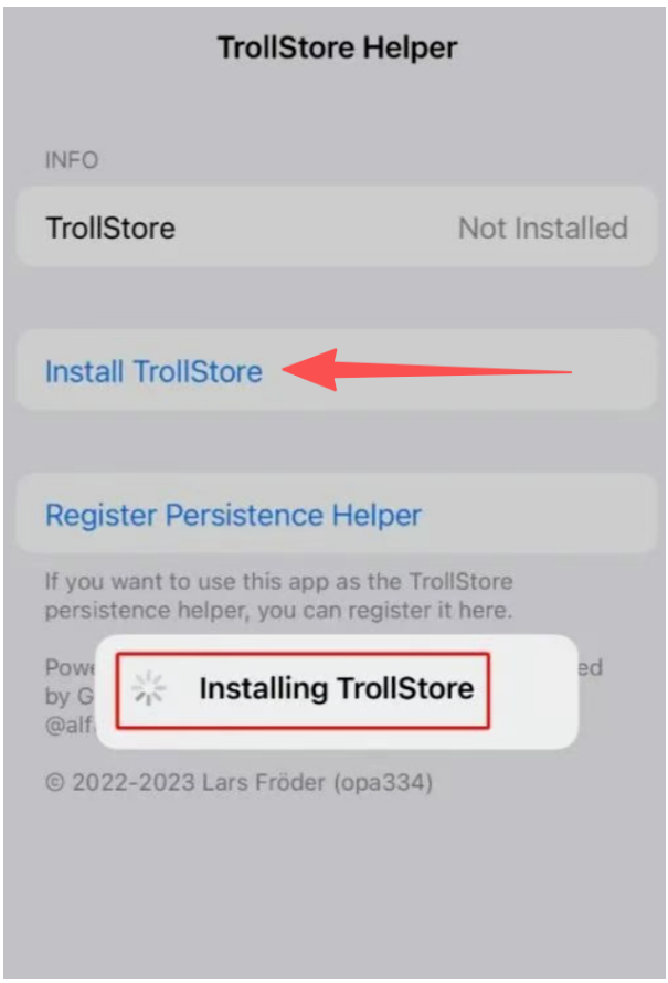 TrollStore Helper:Install TrollStore
