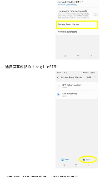 Mobile networks Access Point Names