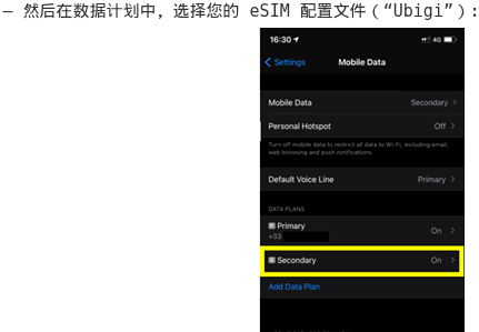 Mobile Data Secondary